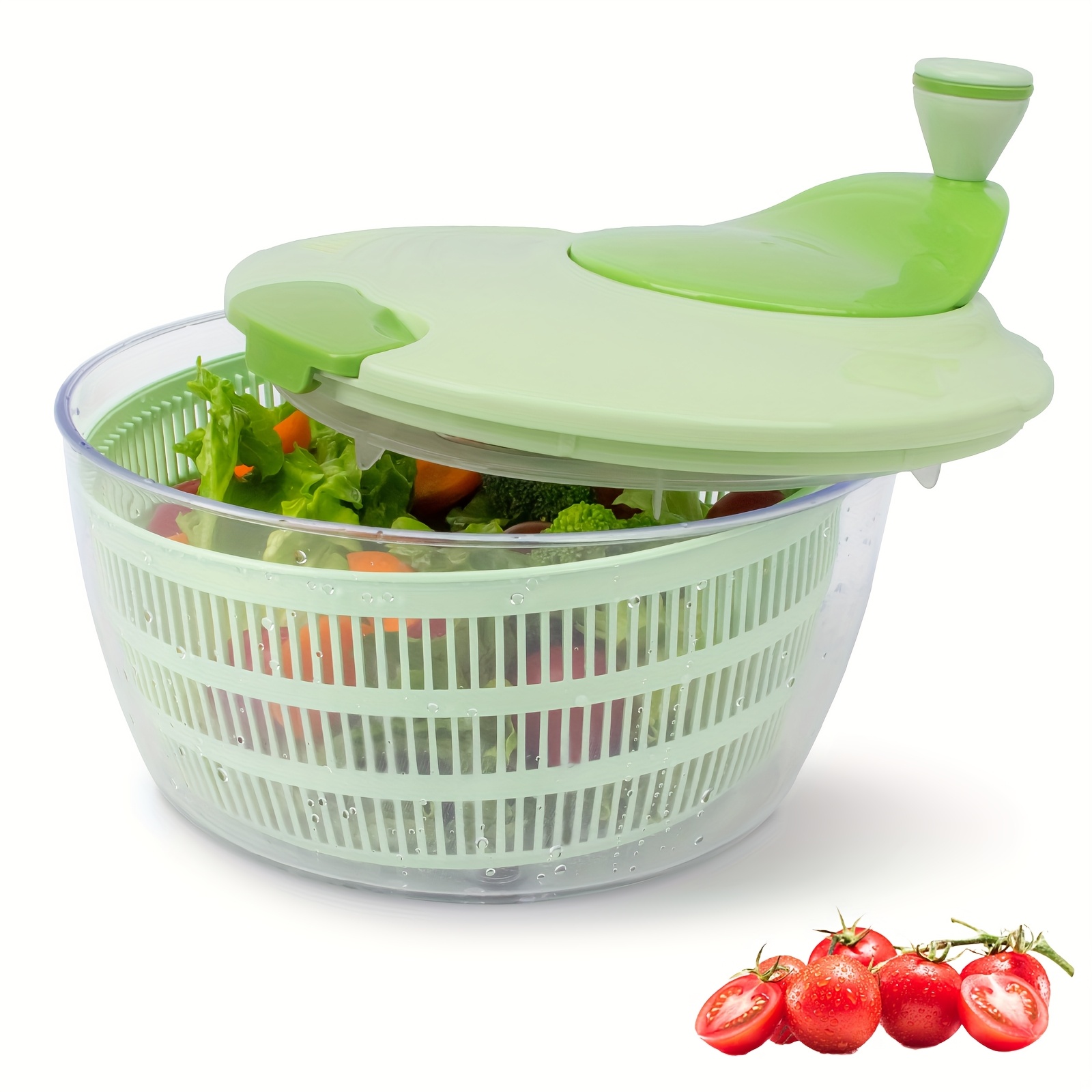 TEMU Large Salad Spinner And Vegetable Washer With A Convenient Crank Handle, 3-quart Capacity For Washing, Spinning, And Drying Greens, Fruits, And
