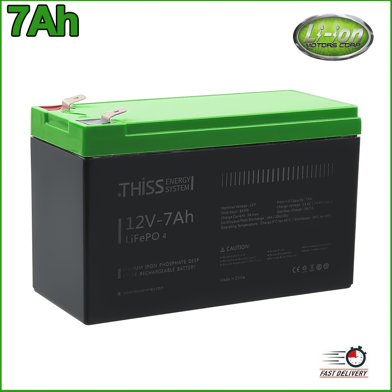 TEMU 1/2pack 12v 7ah Lifepo4 Lithium Battery With Smart Bms & Sturdy Case Suitable For Home, Rv, Solar Systems, Off-grid Storage, Rechargeable