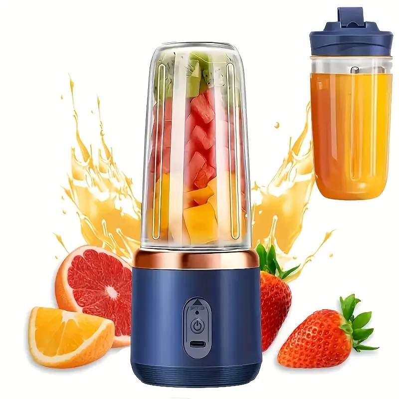 juicer portable usb rechargeable cup with with two removable food grade abs round juicing cups and a cap push button control for on the go juices shakes and more gift giving details 1