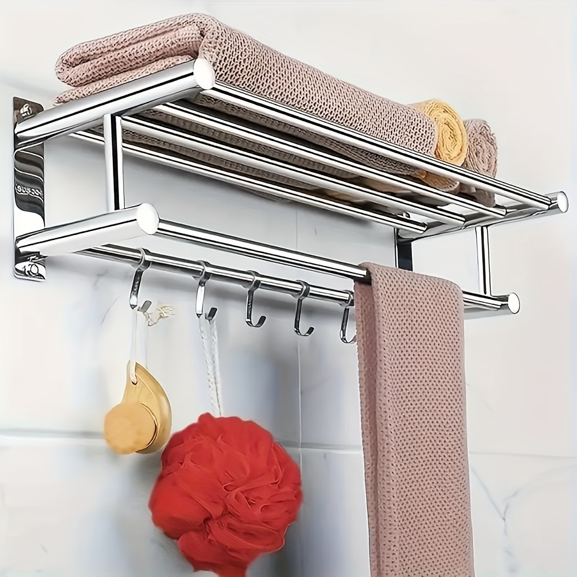 

Modern Stainless Steel Towel Rack - Wall-mounted, No-drill Bathroom Organizer For Shower & Storage Shower Curtain Sets For Bathrooms Shower Curtain For Bathrooms