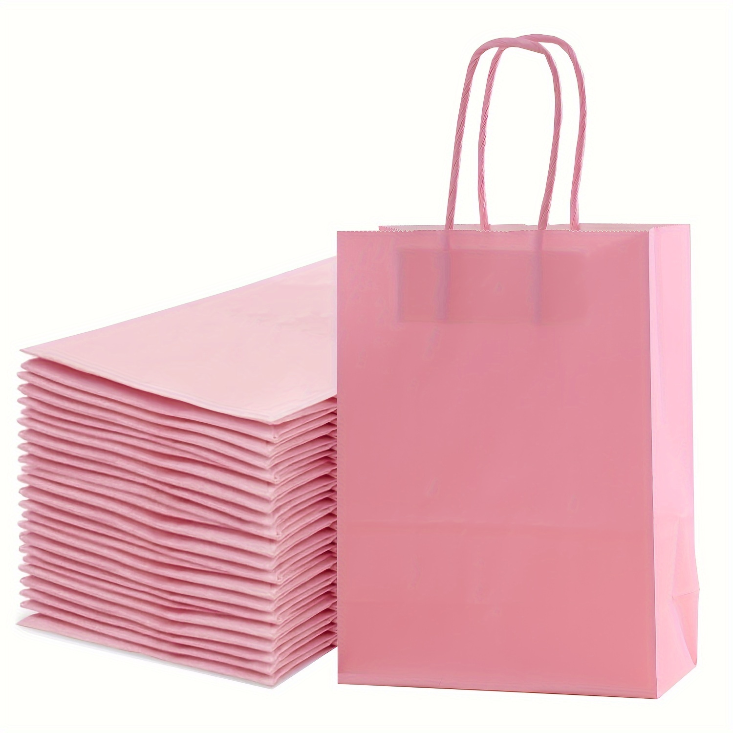 

24-piece Pink Gift Bags 6.3x8.7x3.1" - Versatile For Birthdays, Weddings & More | Reusable Shopping & Takeout Bags With Handles