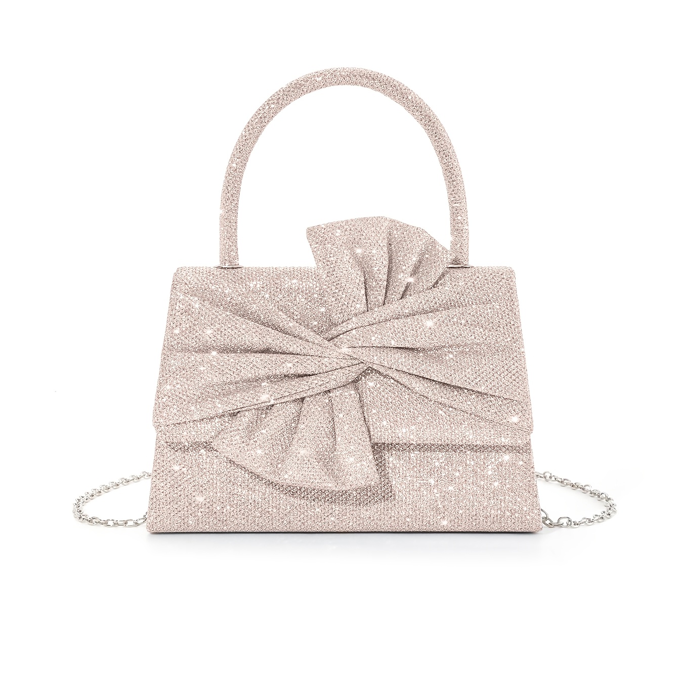 Sparkling Bow Tote Bag with Multi-Functional Carrying Options