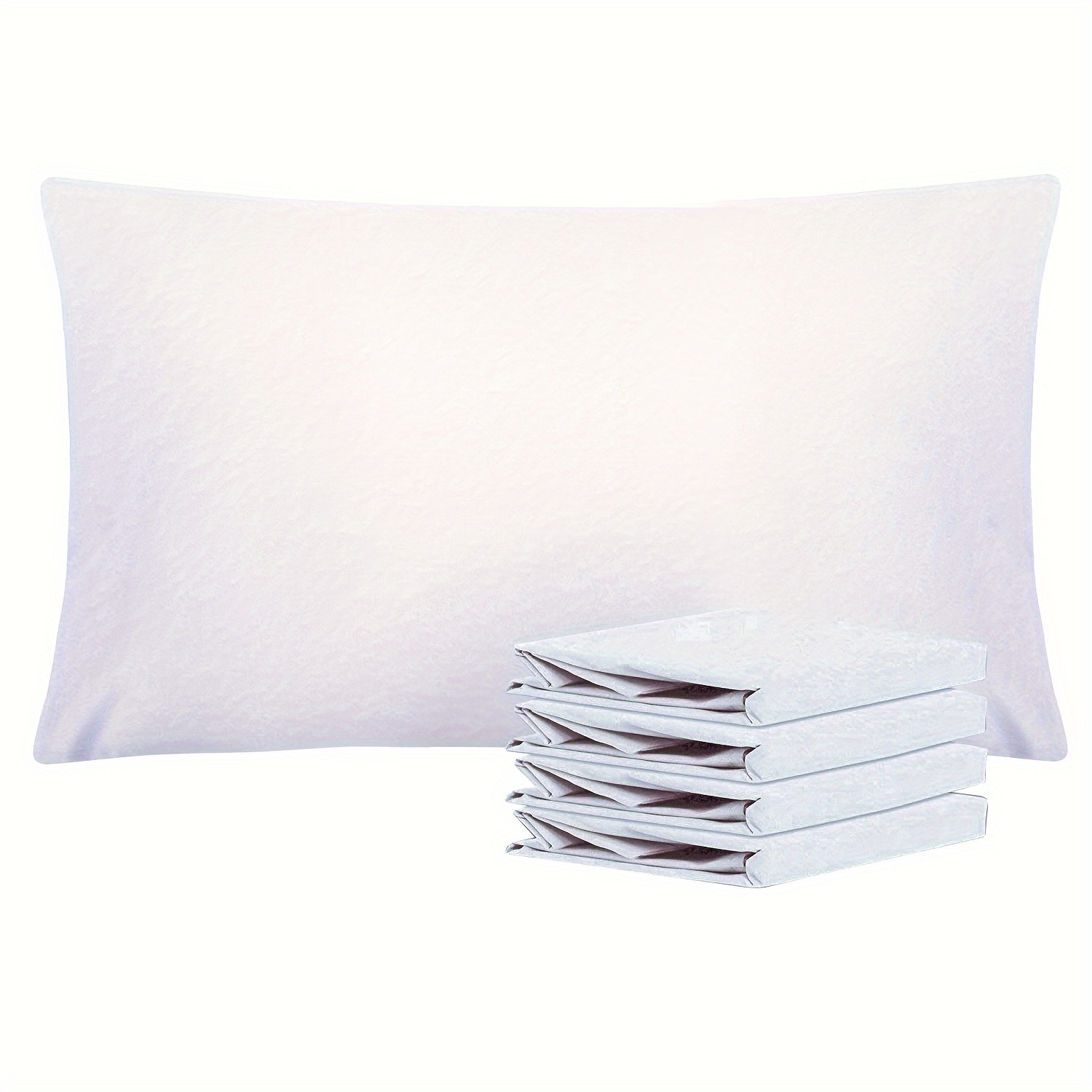 

4 Pack Brushed Microfiber 20x30 Pillowcases - Soft, Wrinkle-free, Fade-resistant, Stain-resistant, White Pillowcases With Envelope Closure