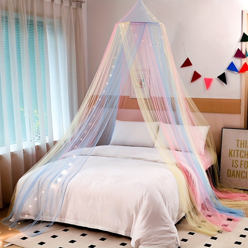 rainbow bed mosquito net colorful princess fairy tent canopy Temu United Kingdom