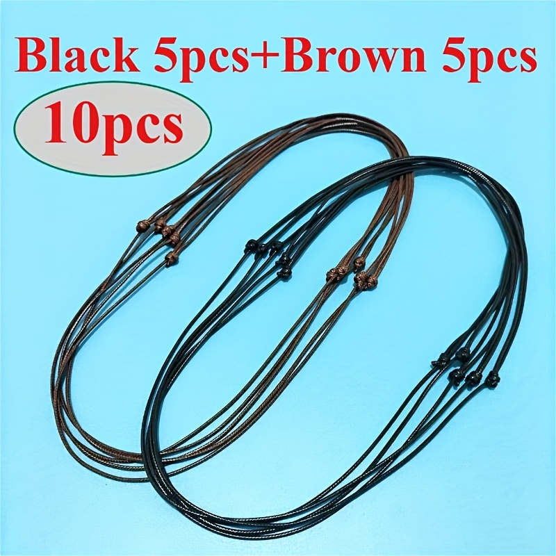10pcs High-quality Wax Rope Necklaces, Adjustable Length