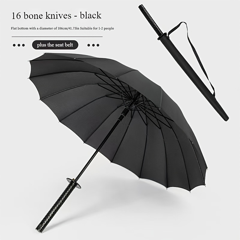 Image of Creative Knife Handle Automatic Umbrella Reinforcement Thickening Durable High-quality Umbrella Suitable For Business Travel