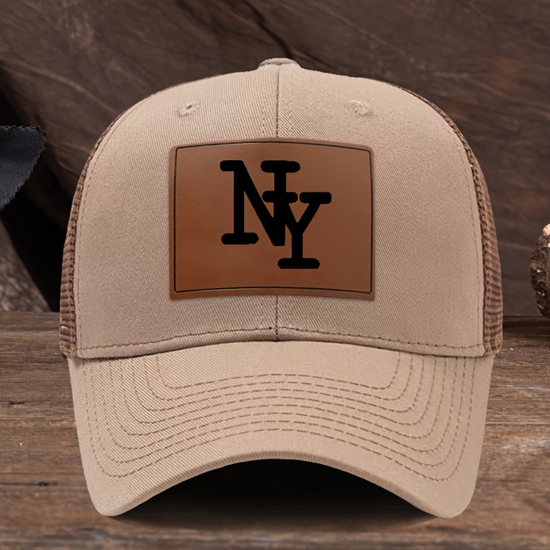 TEMU Ny Printed High Quality Baseball Cap Spring Summer Mesh Breathable Curved Brim Hat Outdoor Casual Sports Mountaineering Camping Running Fishing