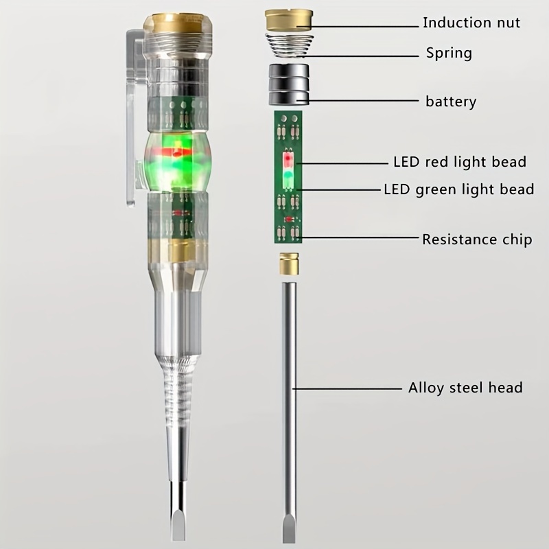 testador de voltagem elétrico inteligente com   led - caneta   dupla   visibilidade,    , bateria não recarregável,   de 0,1, ideal para trabalho elétrico profissional, equipamento de segurança elétrica | caneta com   led | construção durável, ferramentas para eletricistas 2