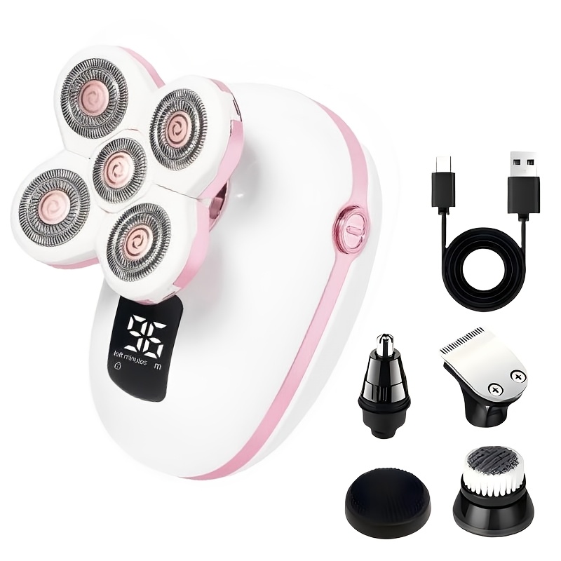 TEMU Electric Shaver, Suitable For Men And Women, With A Floating , Ipx6 Water Resistance, And A Cleaning Brush. This Set Includes A Nose Hair And Trimmer, Features A Smart Display, And A Great Gift.