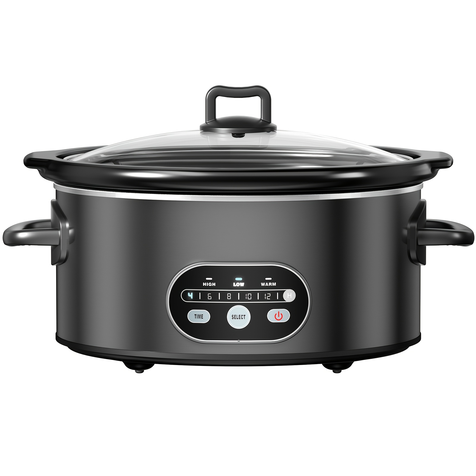 6-8 Qt Large Electric Slow Cooker, 3 Heating Settings Programmable Stew Pot With Dishwasher-safe Removable Ceramic Stoneware And Glass Lid, Electric Stew Pot For
