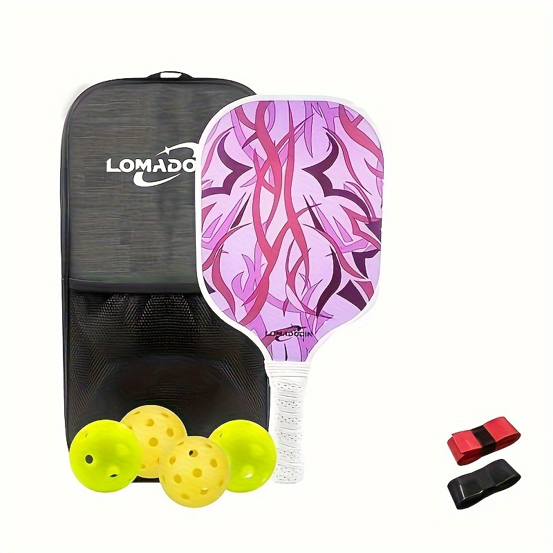 

Pickleball Paddles, Lomadodin Outdoor Pickleball Set With 2 Balls &1 Fiberglass Surface Pickleball Rackets, Portable Carry Bag, Gift For Men&women (pink)