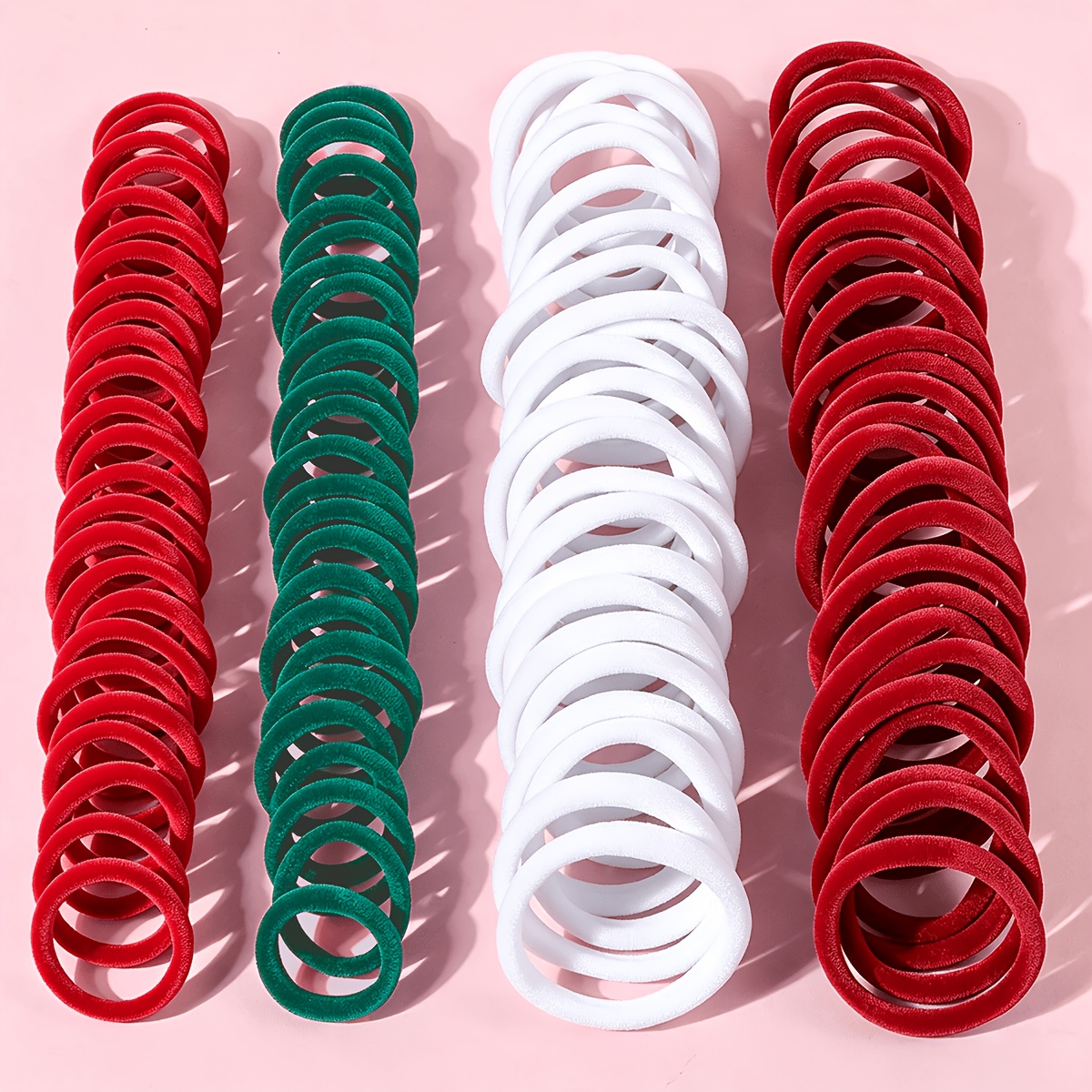 500pcs Random Color Christmas Terry Cloth Scrunchie Set
