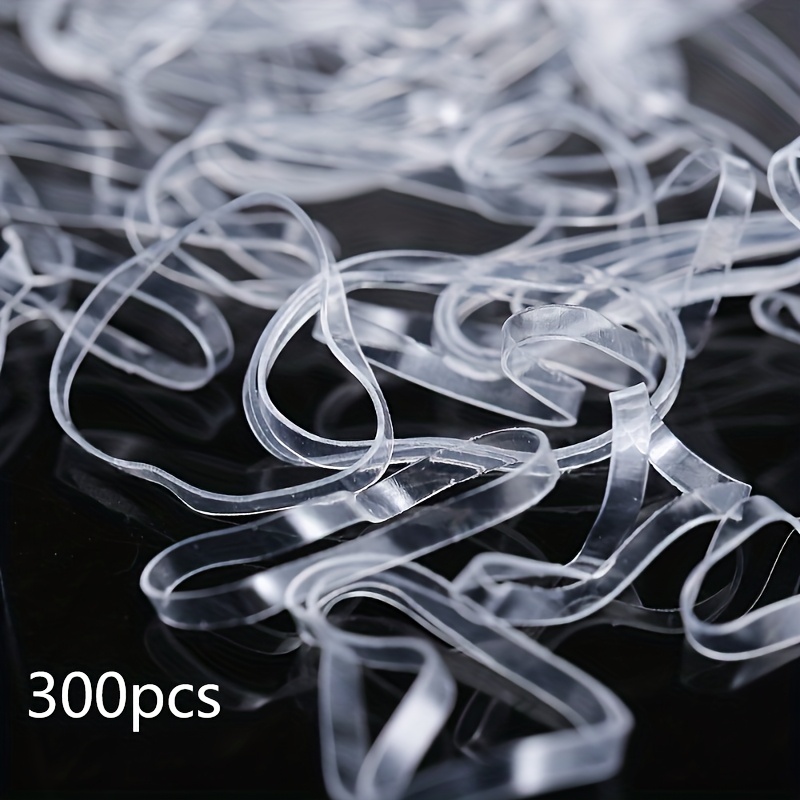 300pcs Of Disposable Hair Ties - Elastic And Durable Rubber Bands For Hairstyle Design And Additions