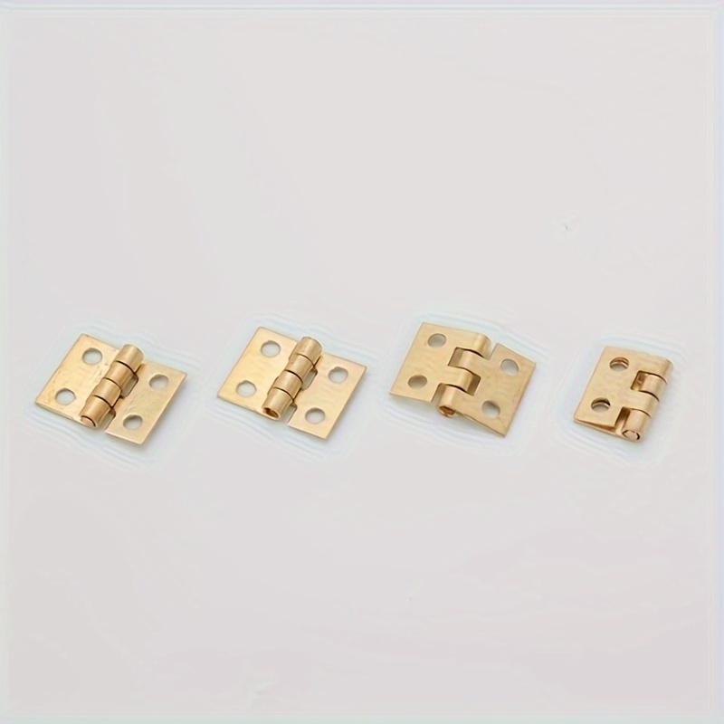 10/20pcs Of Handmade Hardware Tools, Electroplated Mini Flat Folding Hinges, Small Decorative Jewelry Wooden Boxes, Cabinet Door Hinges, Doll House Furniture Additions
