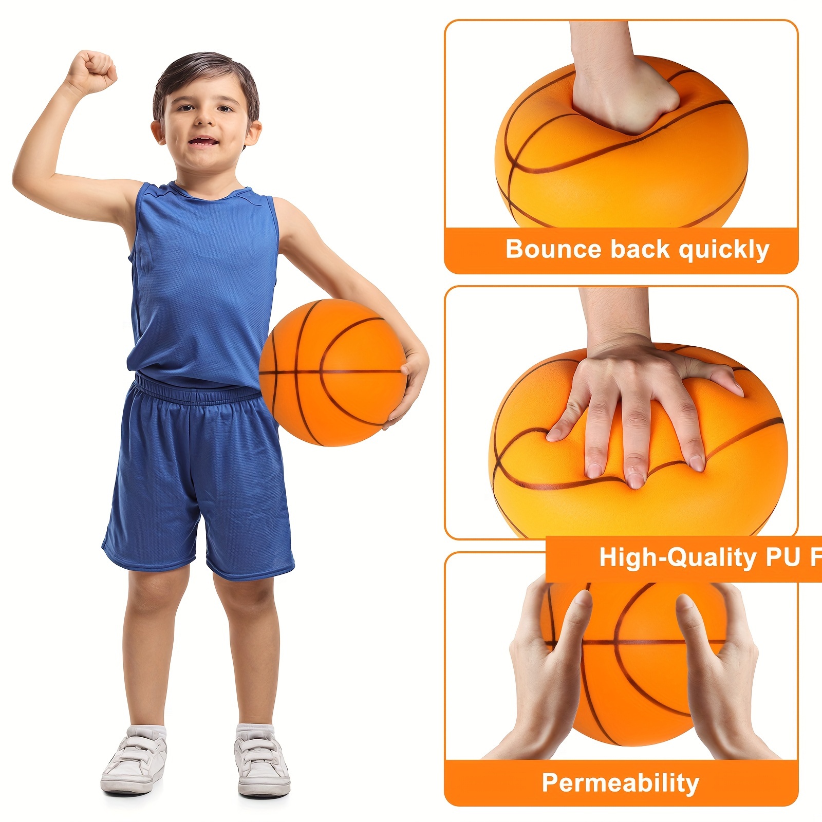 

Silent Basketball Dribbling Indoor, 2024 Safe Foam Ball Silent Basketball Size 7, 24cm 9.44in Dunk Basketball Indoor Training For Various Indoor Activities