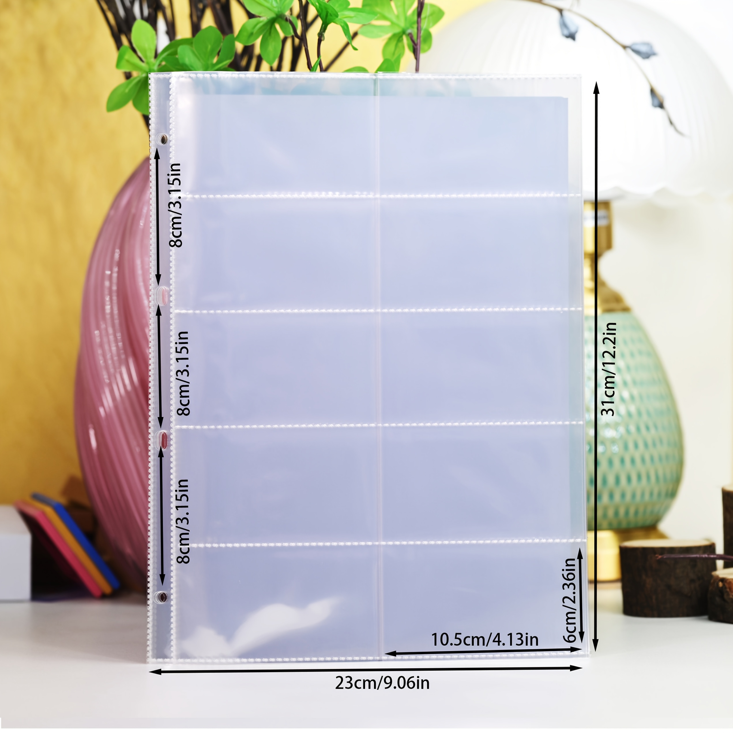 TEMU 1 Pack Of 10 A4 Transparent Photo Album Inner Pages, 1grid/ / 3grid/ 4grid/ 6grid/ / 9grid/ 10grid A4 Loose-leaf Cores With 4 Holes, Transparent