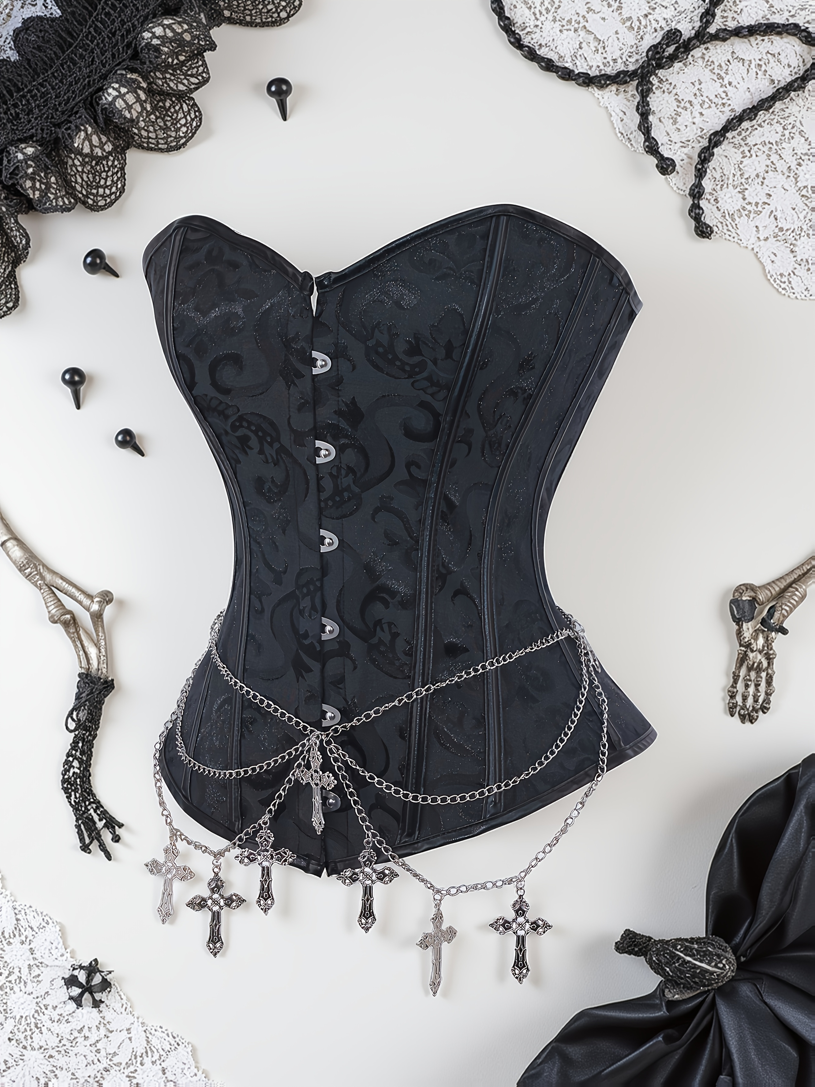FIKA. Jacquard bustier ブラック Flower motif feather knit bustier - FIKA. - FIKA.｜YAMADAYA