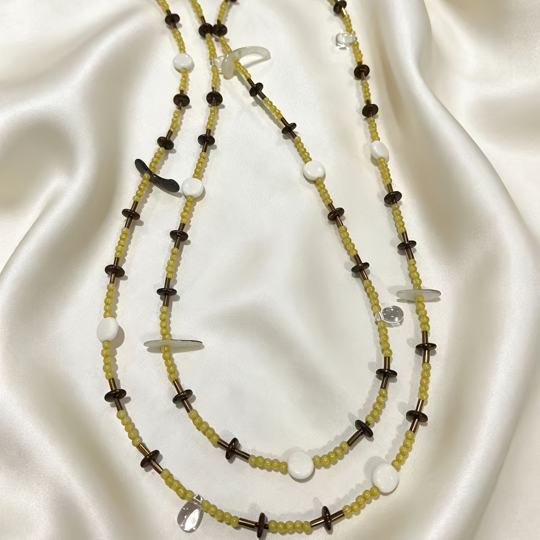 Women's Long Beaded Chinese-style Collarbone Necklace, Elegant