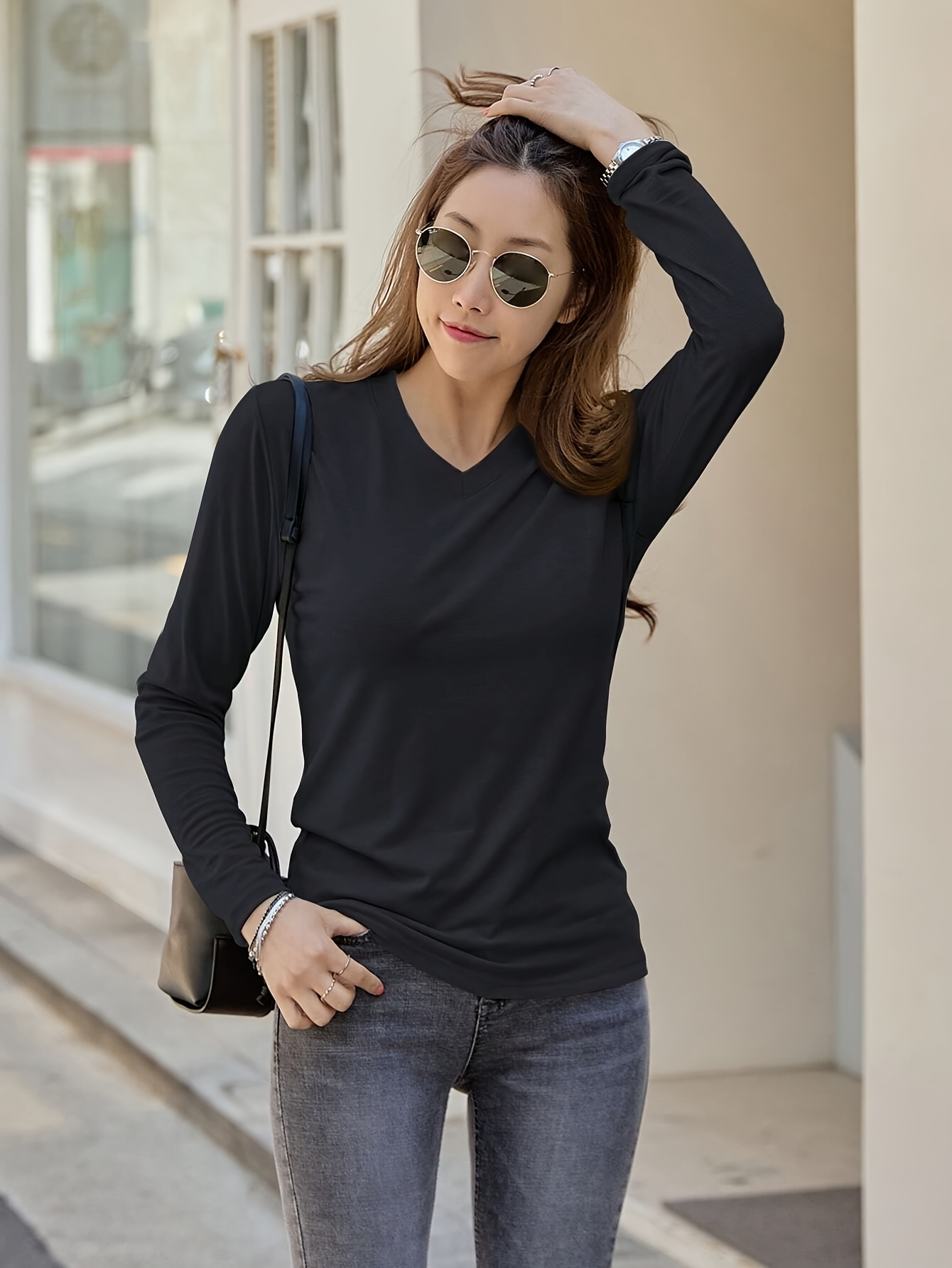 blusa larga cuello forro polar mujer negra Temu Ecuador