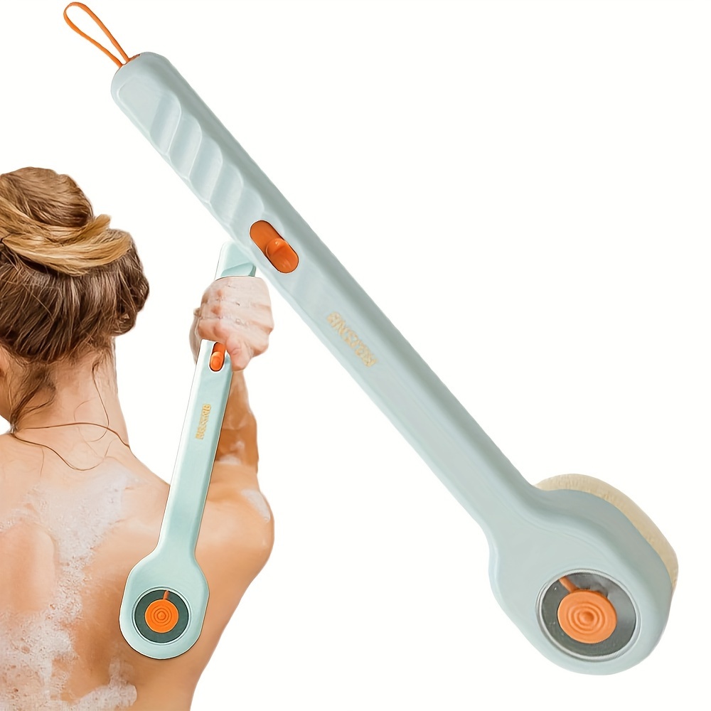 liquid bath brush press bath brush unisex long handle bath brush soft bristle back scrubbing brush to ask for help bathing artifact details 1