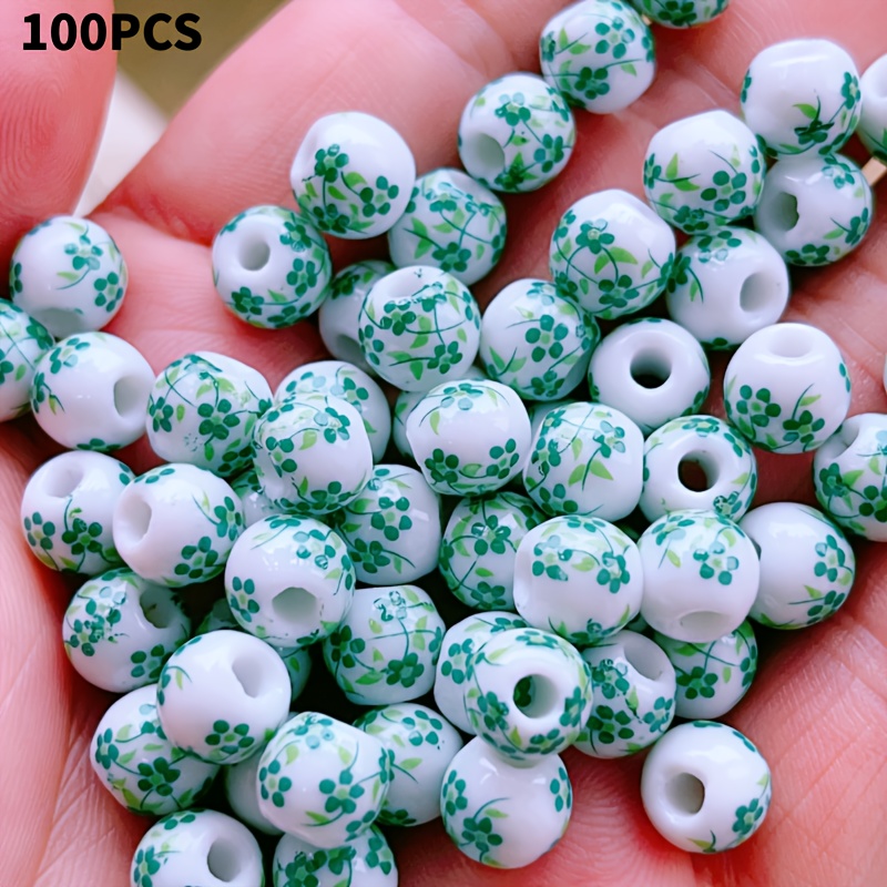 TEMU 100 pièces Perles Artisanales 8mm - Kit de Bijoux DIY Durable, Fournitures Vintage pour Création de Bijoux, Matériaux d'Artisanat Créatif