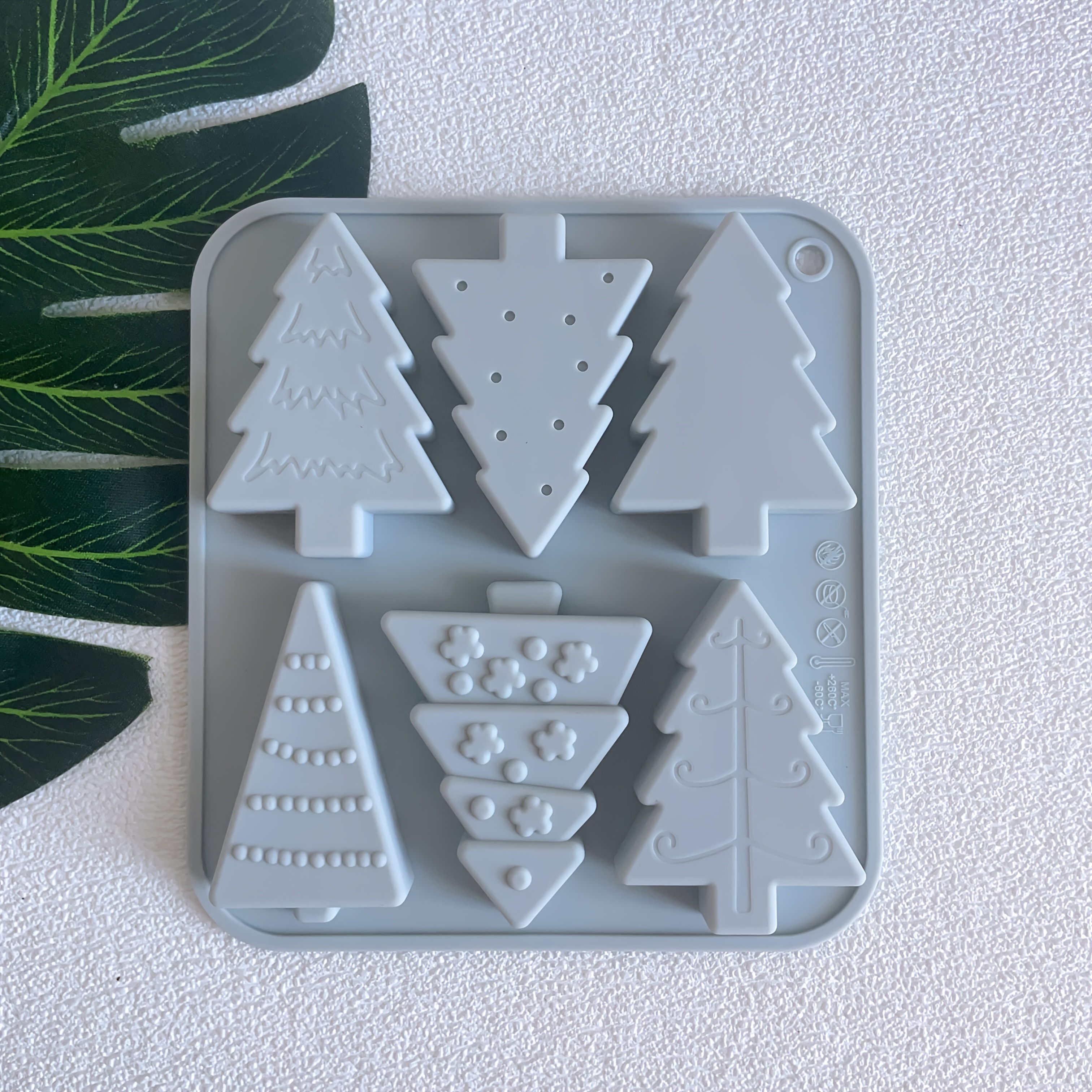 TEMU 1pc Christmas 6-cavity Assorted Christmas Tree Shape Silicone Mold, Mold, Epoxy Resin Silicone Mold, Aromatherapy Candle Mold, Craft Mold For