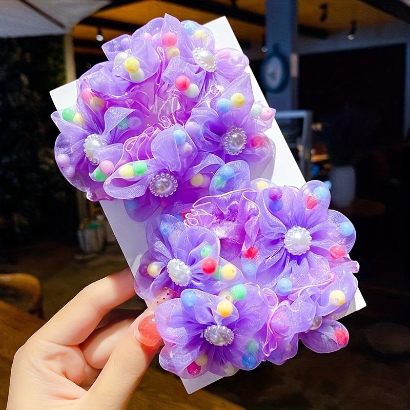 2pcs Cute Flower Hair Ties