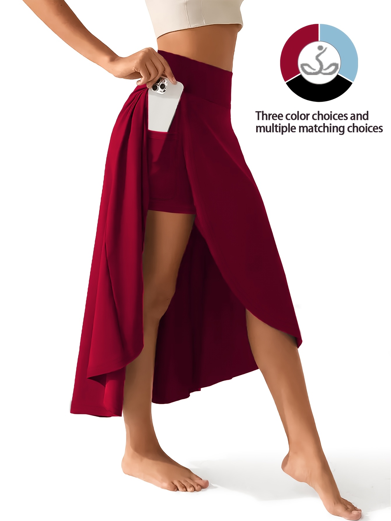 womens high waist sports skirt with built in shorts pockets lightweight stretchy workout skort non see through athletic leggings for gym running yoga   activewear gym wear modern sportswear nontransparent fabric