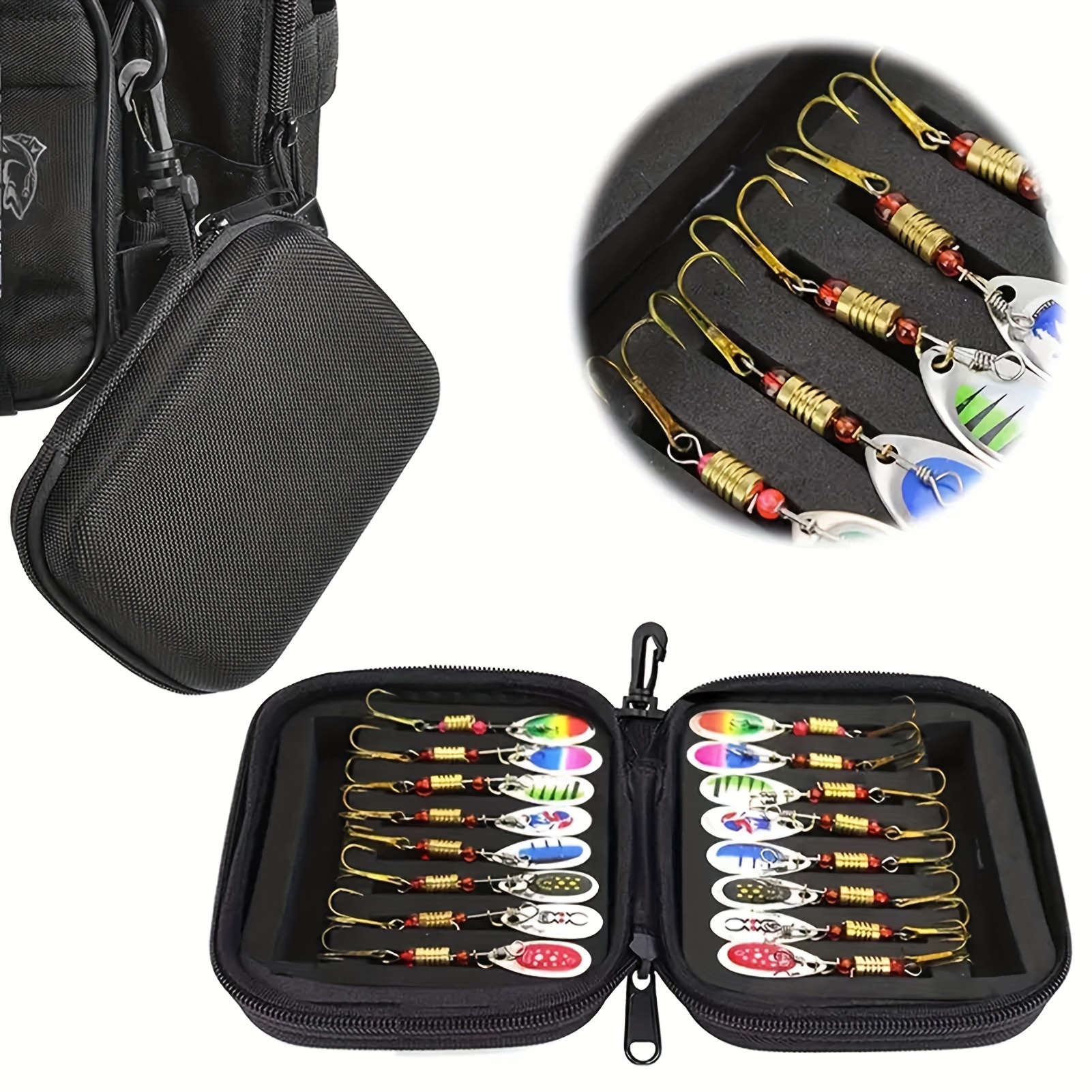 

Sequins Spinner Lures Set Convenient To Carry With Tackle Storage Bag Suitable For Pike