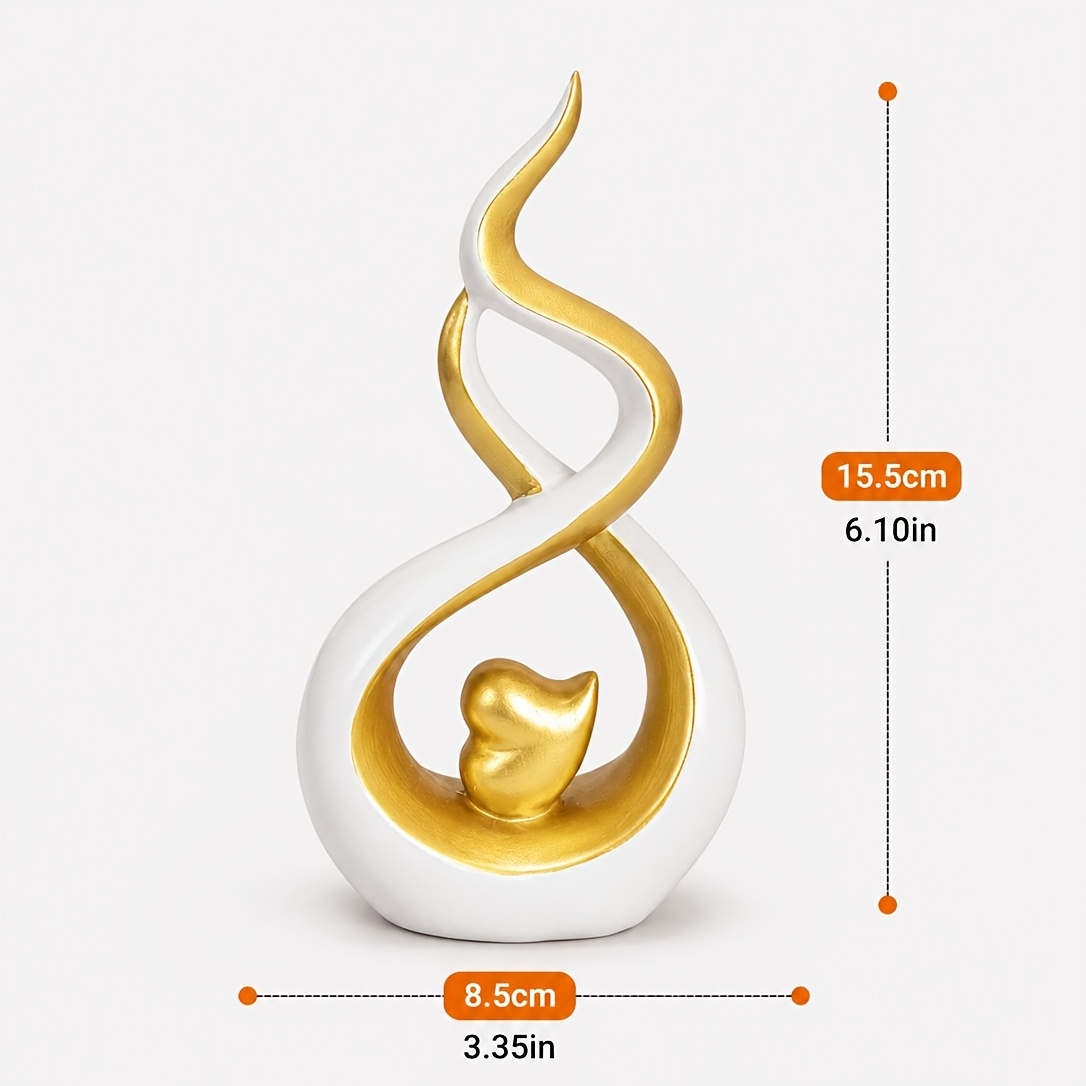 TEMU 1 pz Decorativa per la Casa - Statua in Resina con Colori e Oro - Adatta Come Ornamento Moderno da Tavolo per Soggiorni, Camere da Letto e