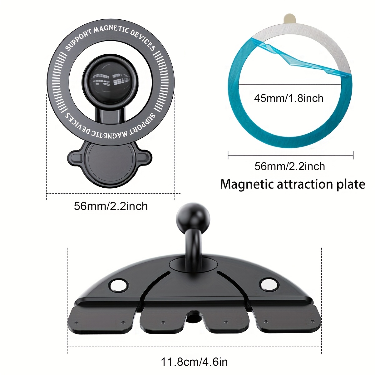 Image of Car Cd Phone Mount, 360-degree Rotation Adjustable Viewing Angle, Ultra-strong Suction Cup Never Falls, Installable In Car Cd Media Slot, Magnetic Car Phone Holder