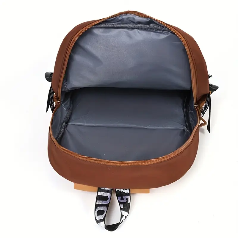 new cute capibara pattern backpack large capacity fashion casual school bag details 3