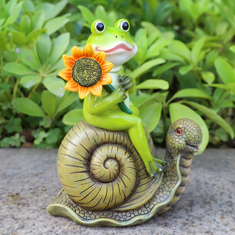 Garden Frog Statue Home Garden Decor Yard Statuary Animal Figurine