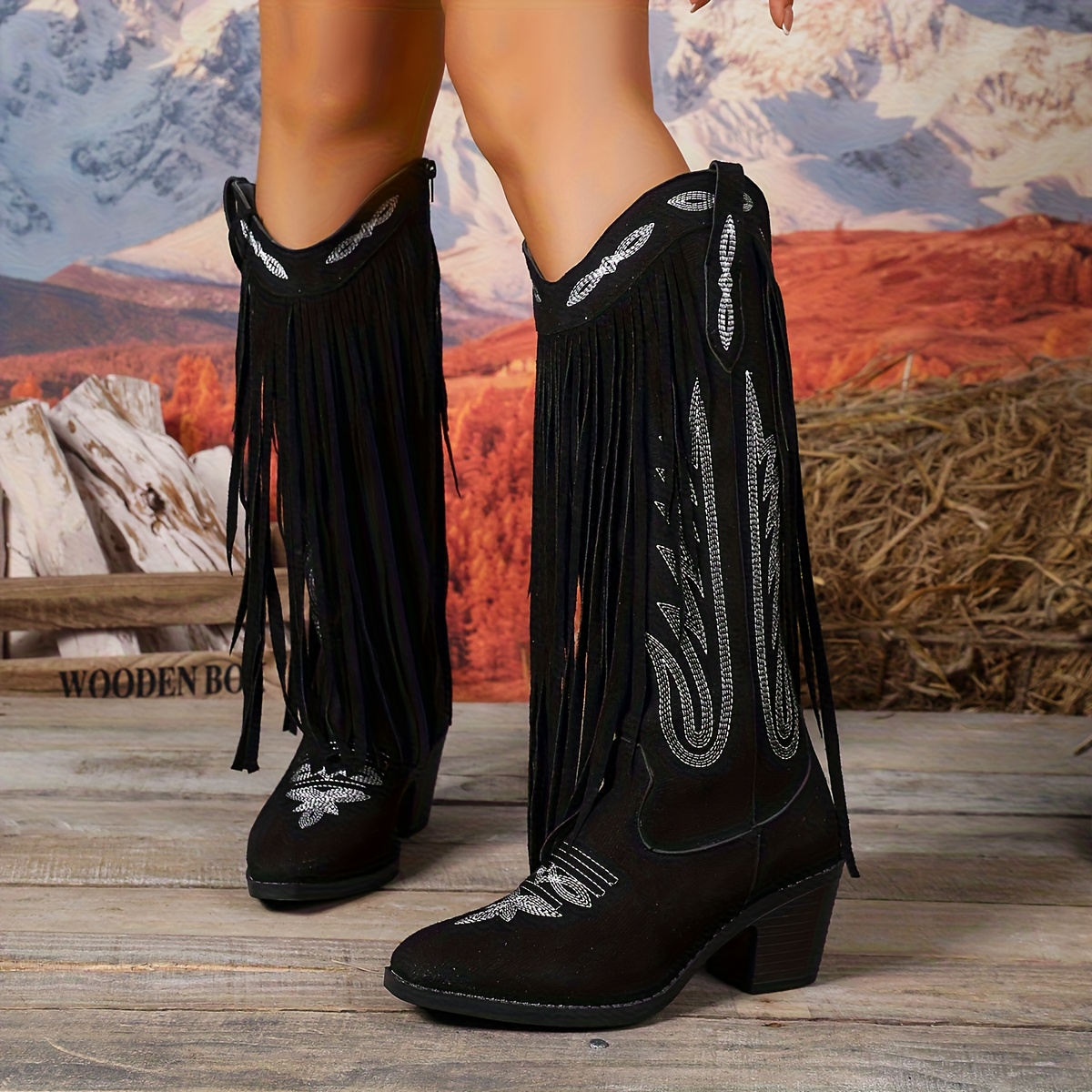 TEMU Women's Mid-calf Boots For Autumn And Winter, Women Shoes