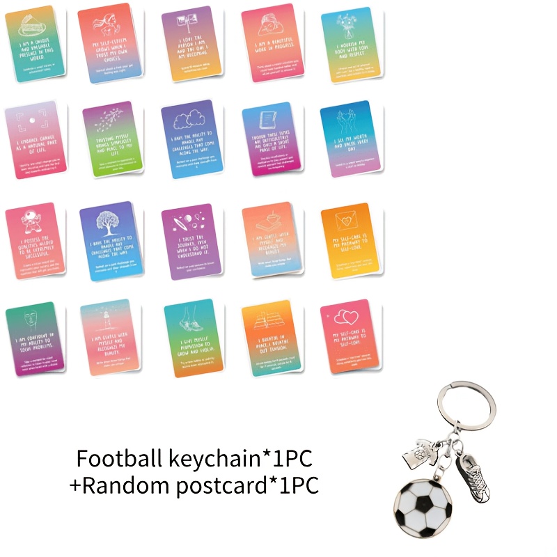 1pc Men's Football Player Keychain Simulation Football Shoe Keychain Gift Postcard/ Box Collection Gift For Boyfriend And Friend Gift And Random Postcard