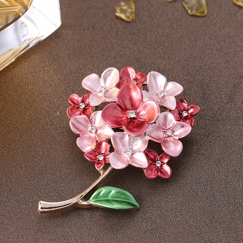 E-shop Hochwertige literarische Hortensien-Brosche für Damen, niedliche temperamentvolle Corsage, modische Persönlichkeits-Mantelspange