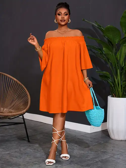 temu girl in orange dress orange dress sold on Temu United States