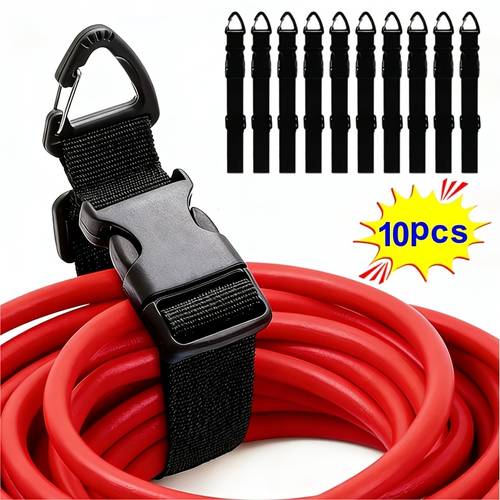 10pcs heavy duty adjustable extension cord storage units with three axis lock black durable polypropylene wire harness suitable for studio and garage organization tool belt safe cable storage extension cord tool organizer