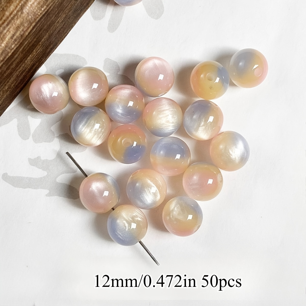 50pcs EFREY Resin Cat Eye Beads for Jewelry Making