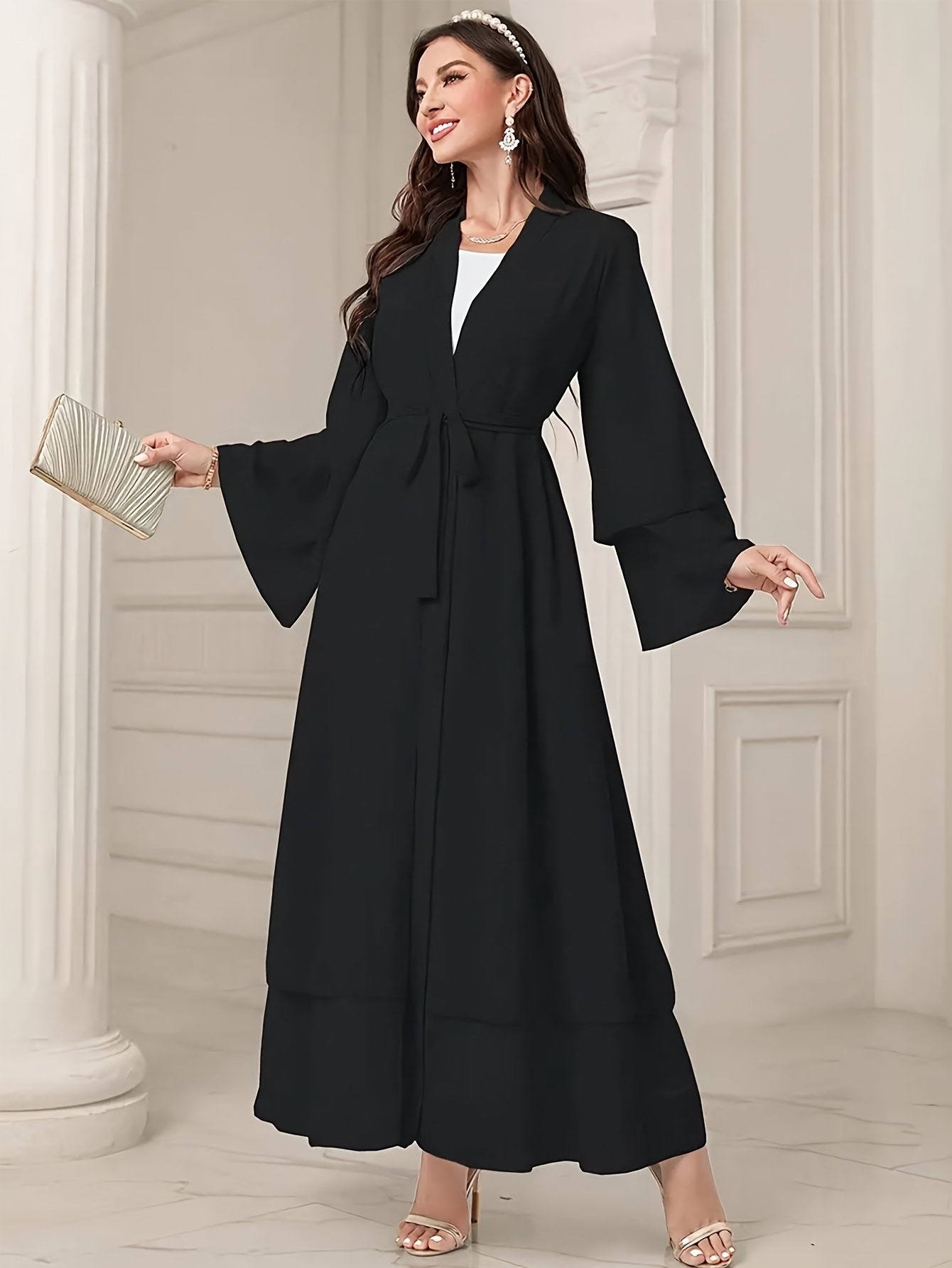 Zwarte Jurkjes Lange Zwarte Jurk Lange Mouwen Maxi Jurk Jurkje