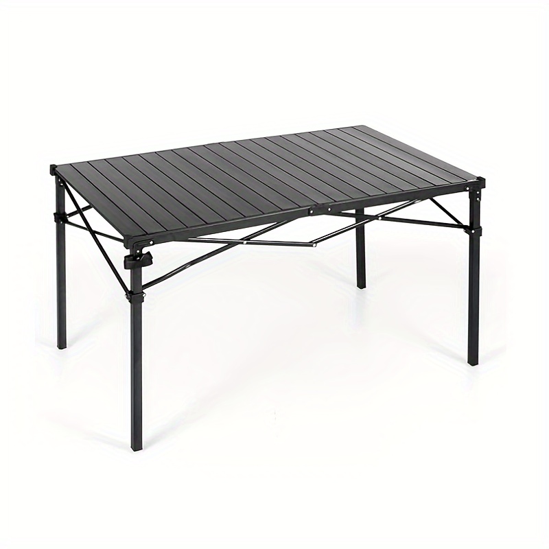 TEMU Stable & Aluminum Folding Camping Table - Lightweight, 110 Lbs Capacity, 20" X 26" Portable Roll- For Outdoor Picnics, Bbqs, Beach, Patio & Indoor Use, 4-6 Person