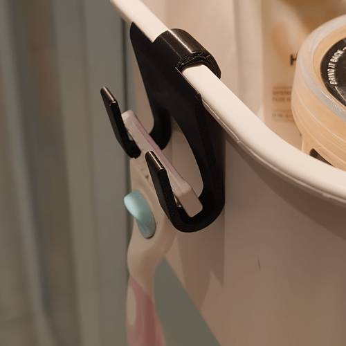 1pc multifunctional plastic razor holder suitable for safety razors no installation travel friendly portable wall cabinet mount for beard trimmers razors free hanging for bathrooms for safety razor