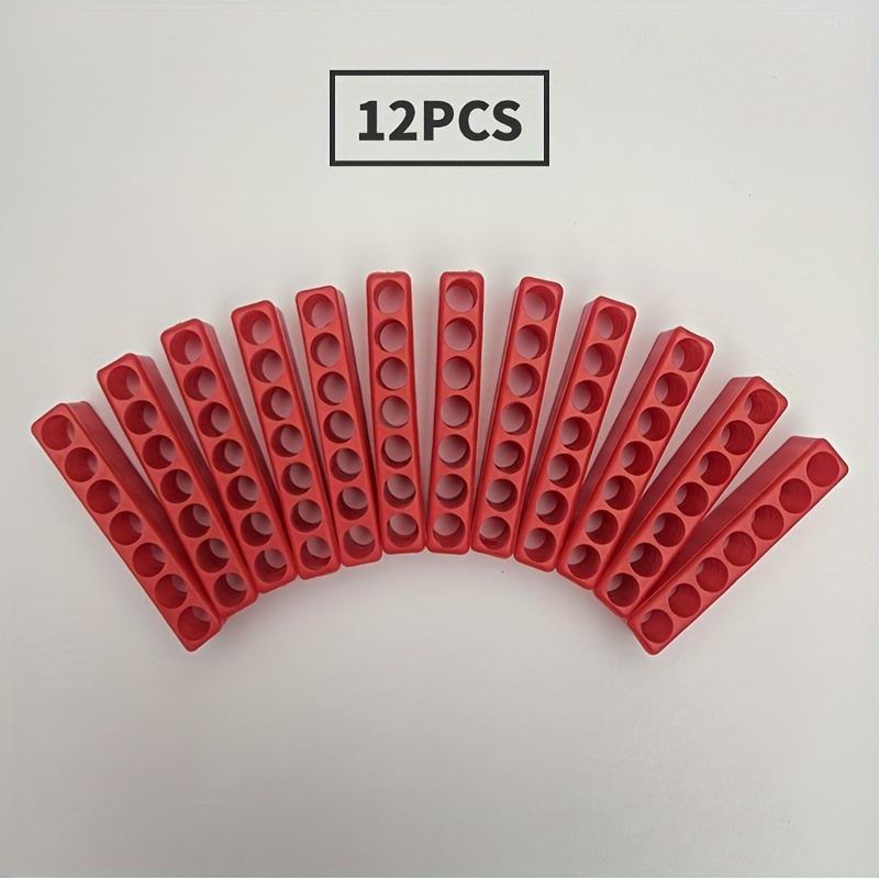 

12pcs Drill Bit Holder Set - Pvc, Red Hex Head Screw Storage, Accessories, For Organizing Tools / Workshop Use, Mechanics And Diy Enthusiasts