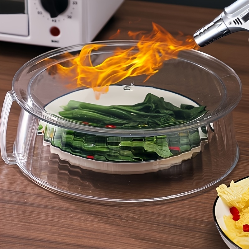 1pc Heavy-Duty Splash Lid Compatible for Microwaves - Heat-Resistant 200°C, 360° Cover with Stackable Lid for Camping, BBQ, Microwave & Use - Suitable for Vegetables, Fruits, Meals (Plastic Lid)