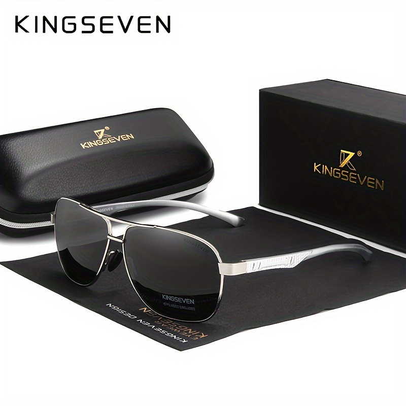 

Kingseven, Retro Classic Al-mg Frame Polarized Style Fashion Glasses, For Men Women Casual Business Outdoor Sports Party Vacation Travel Driving Fishing Supply Photo Prop, Ideal Choice For Gift