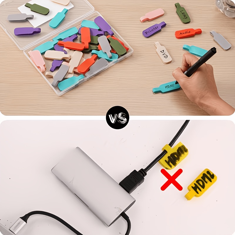 58pcs Color-Coded Cable Labels for Wire Organizing