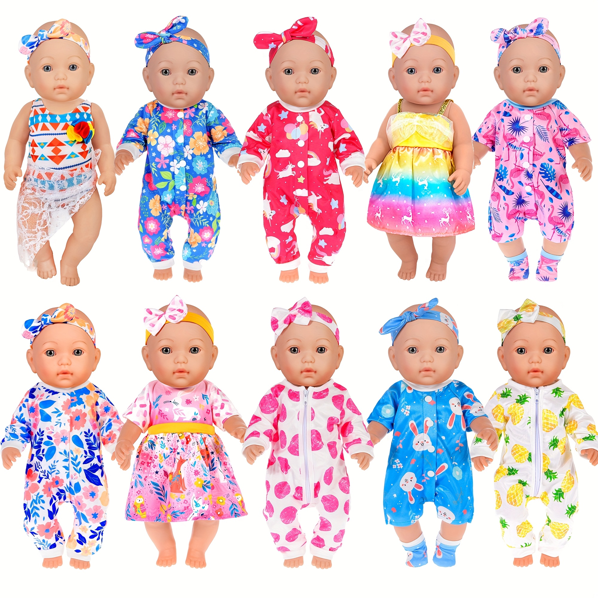 10 sets baby doll clothes no doll fashion outifts fit Temu