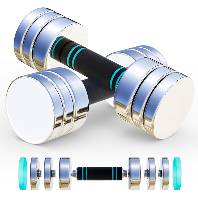 TEMU 2 Gegalvaniseerde Stalen Dumbbells, 5/10/15KG, Verstelbare Gewicht Dumbbells met Schuim Handvatten, Fitness Dumbbells, Geschikt voor Thuis en