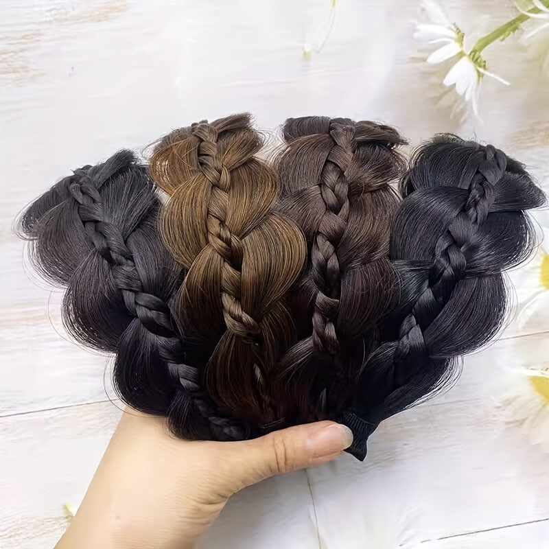 

Synthetic Braided Wig Hairband Twist Braid Headband Heightening Skull Gourd Braided Hairband Anti-slip Bun Wig Hair Accessories For Girls