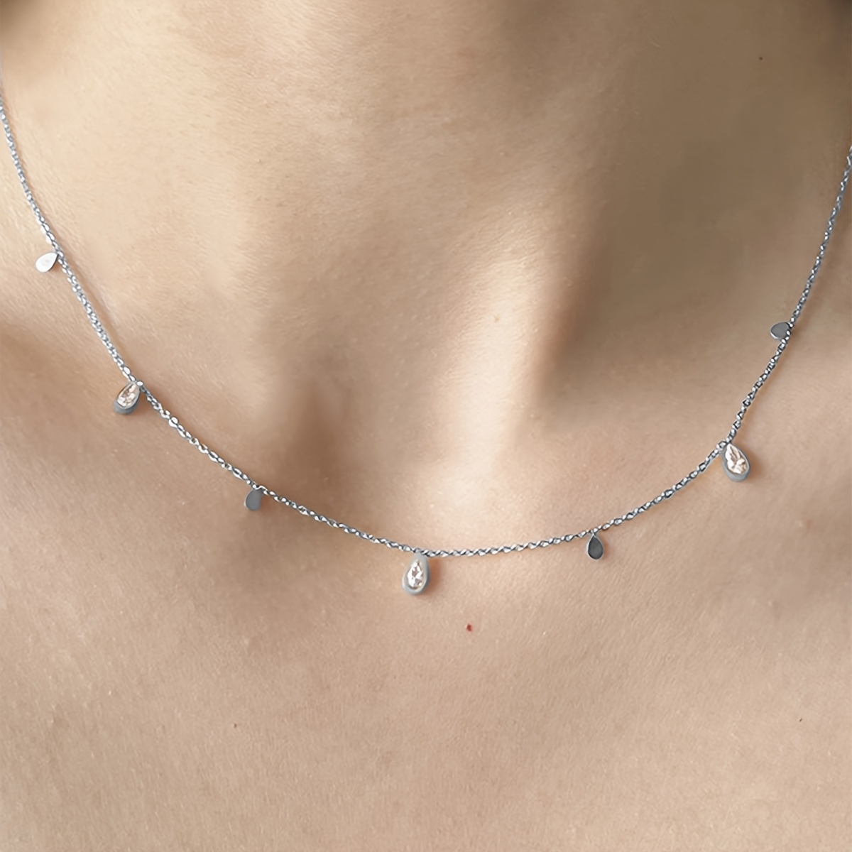 TEMU A Fashionable Light Luxury Tassel Necklace For Women, Versatile And Unique, Stainless Steel, Women's Pendant Necklace(number Of Pendants Random)
